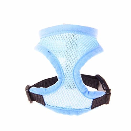 Doggie Style Store Sky Blue Soft Breathable Nylon Mesh Dog Puppy Pet Cat Kitten Adjustable Vest Harness Size XS