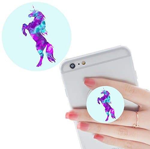 clips &amp; stands Smart phones and Tablets hobby Bracket Expanding Stand Grip pop Multi-function Mounts and Mount cellular iphone ipad Holder for automobiles socket Collapsible blue unicorn white galaxy