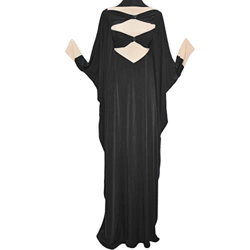 Yaqeen apparell Stretchy Lycra Batwing Abaya With Bow Tie Pattern (Beige)