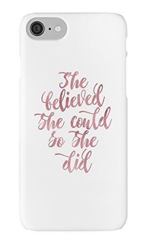 She Believed She Could so she did Pink Text Quote Letter Apple Iphone case plastic cover cute Zoe Youtuber saying case (Iphone 5 &amp; 5s)