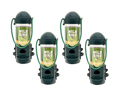 4 x Hanging Wild Bird Seed Feeder Hanger Perch Squirrel Peanut Clear Garden Feeding.