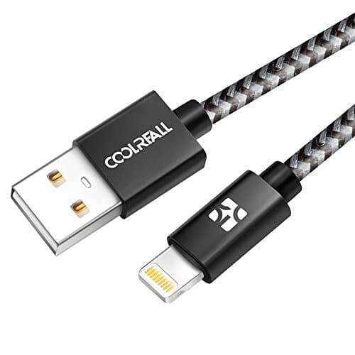 iPhone Charger Coolreall Lightning to USB Cable Nylon Braided Sync and Charging Apple Lightning Cable 3.3 ft/1 M- [Apple MFI Certified] Data Cable for iPhone 7 Plus 6 6S Plus SE 5S 5S 5C 5, iPad Pro Air, iPad 2 3 4 Mini, iPod (Black)