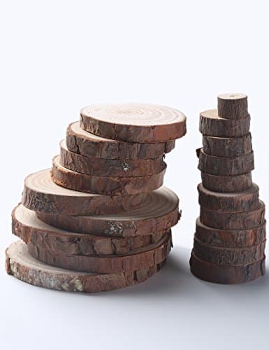 Mini Assorted Size 1.5cm to 8.5cm Unfinished Natural Unpainted Round Blank Wood Slices for Arts Crafts Home Decorations