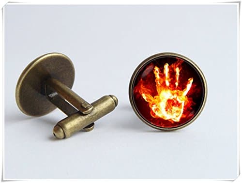 Hand cufflinks Palm cufflinks Burning hand cuff links