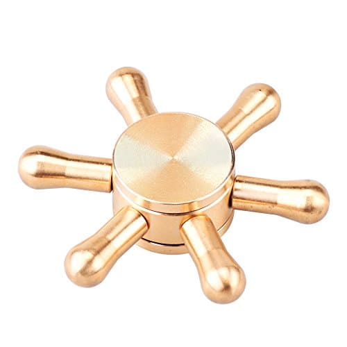 Starcrafter Fidget Hand Spinner Pure Copper Material Spinner Fidget Toy Ultra Durable Finger Spinner Relieve your Stress, Anxiety, and Boredom for Children and Adults (Rudder Shape)