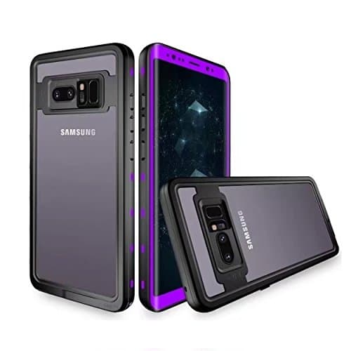 Galaxy Note 8 Waterproof Case, i-Nings IP68 Water Resistant Underwater Slim Lightweight Full Body Protective Shockproof Snowproof Dirtproof TPU Case Cover for Samsung Galaxy Note 8 (Purple)