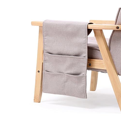 Midmade Sofa Couch Chair Hanging Organizer Side Bags for Storage Magazine Book TV Remote (light grey)