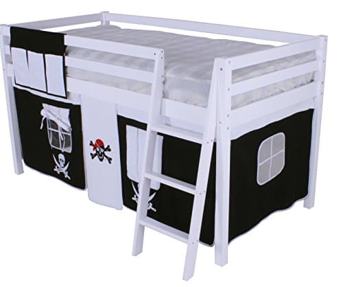 Beddybows Bunk Mid Sleeper Cabin Bed With Ladder + Mattress - Pirate