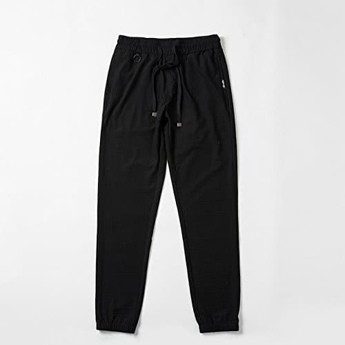 Fashion casual shoes Gucci Mens basic solid plaid pants, nine men,black,XL