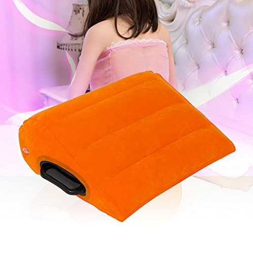 DuuL Bed Pillow Soft Inflatable Portable Triangle Pillow For Couples, Orange