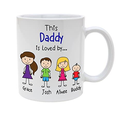 Daddy Mug - Personalised Character Mug - belongs to. (Please read how to personalise), FATHER'S DAY, BIRTHDAY, CHRISTMAS GIFT FOR HIM