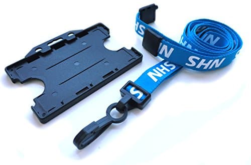 ACB Ltd NHS Value Soft Neck Strap Lanyard & Double Sided Card Holder (Black)