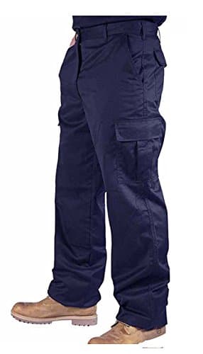 Mcintyre Men's Polyester Cotton Cargo Combat Builders Warehouse Workwear Trouser, 40" Short, Navy
