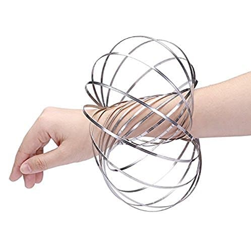 Flow Rings BOLION Stainless Steel Rings Multi Sensory Interactive 3D Shaped Flow Ring Kinetic Sculpture Interactive Spring Toy