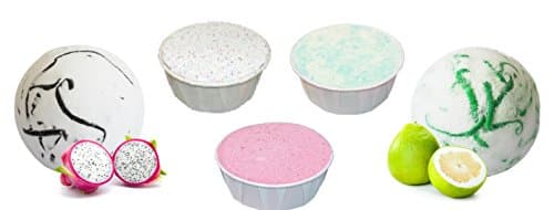 Paradise bathtime Heaven .Dragon fruit Bath Bomb, Pomelo Bath Bomb, Cup Cake Sensual Healing, Cup Cake Berry &amp; Black &amp; Cup Cake Foam Alone