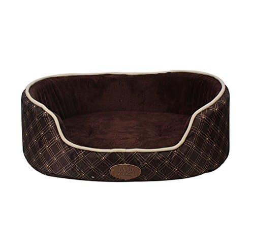 Canterbury Printed Foam Padded Pet dog Bed Brown (Medium)