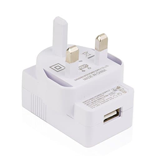 USB Power Adapter 3 Pin Plug Mains Charger UK Wall Plug for Led Light Strip,iPhones, iPods, Mobile phones, Digital Cameras and Other Device.