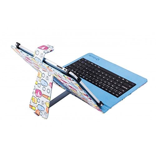 'Printed SILVERHT Nanohoop Cool Ice Pop Universal Folio Case with Micro USB Keyboard for 9 – 10.1 inch Tablet