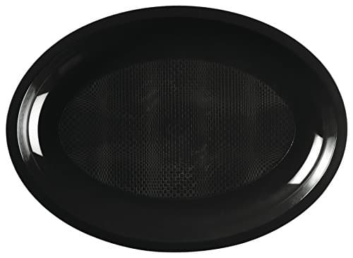 Round Collection Oval Plate, Black, Large, Pack of 25