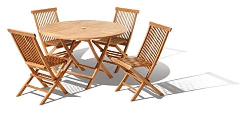 Java Teak Islington Solid Teak Round Garden Patio Furniture Set (4 Seater)