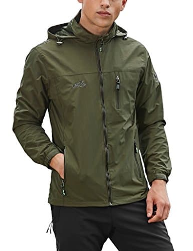 Mens Lightweight Windbreaker Windproof Jacket Green S