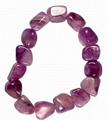 ECJ. DIFFUS Genuine Natural Stone Amethyst Bracelet with Polished Stones Excellent Quality