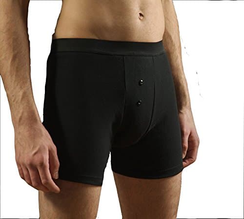 Mens Boxer Shorts (with Built in pad), Black, Large