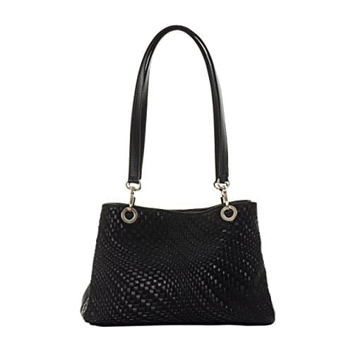 MASSIMA BARONI- Authentic Leather Bag for Women. Cerdeña Model. Shoulder Bag with Exclusive Design, Ideal for Any Occasion. 24x12x21cm. Season 2018. (black)