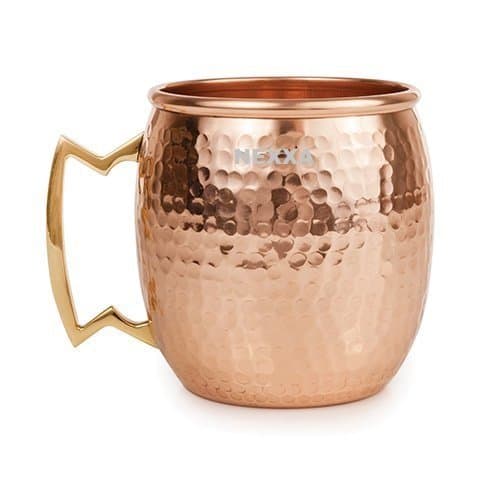 Moscow Mule Copper Cup (Set of 12 Cup Hammered Copper Mug 600 ml 100% Pure Copper 175 g Approx Free 6 Pcs Stainless Steel Spoon