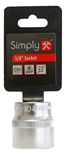 Simply Tools SCO3822 Hand Tool 3/8 Inch Square Drive 6 Point 22mm Standard Individual Socket heavy mechanical work