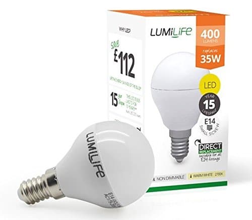 5w = 30w Golf Ball High Lumen E14 LED Small Edison Screw Low Energy Saving Mini Globe Bulb Cool Daylight White 850 SES High Power 5000k
