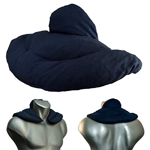 Neck Pillow Dark Blue - Hot Cherry Pit Pillow - Heating Pad and Cooling Bag - Cherry Stone - Microwavable
