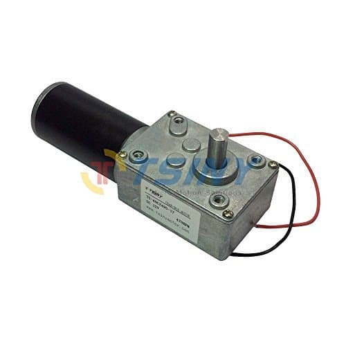 TSINY Reversible 12V Electrical Little DC Worm Gear Motor 470 RPM High Speed with Metal Geared Box Reducer Output Shaft 8mm by DC Worm Gear Motor