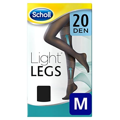 Scholl Light Legs Compression Tights for Women 20 Denier, Black, Medium