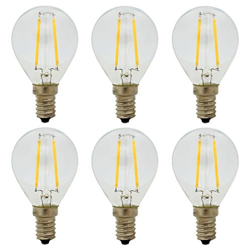 6 Pack, E14 2W G45 Golf Ball Bulbs Vintage Small Edison Screw LED Filament Bulb, Not Dimmable, Warm White 2700K, 150LM, 15W Incandescent Replacement