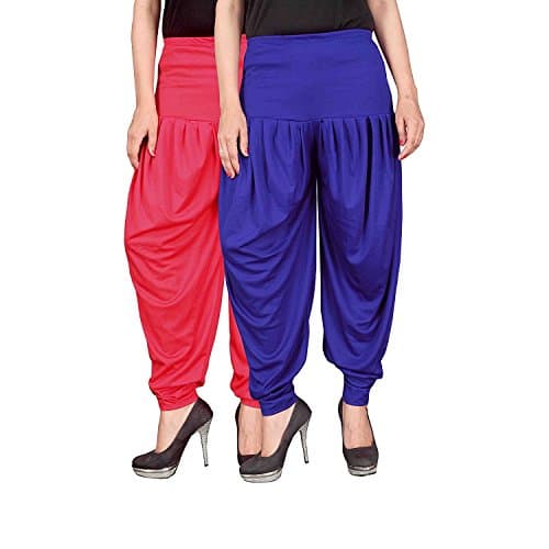 YogiYogi Beautiful Indian 100% Lycra Adjustable 2 Dhoti Style Harem Pants Set for Casual Wear, and Party Functions, and Other Occasions Women's Clothing