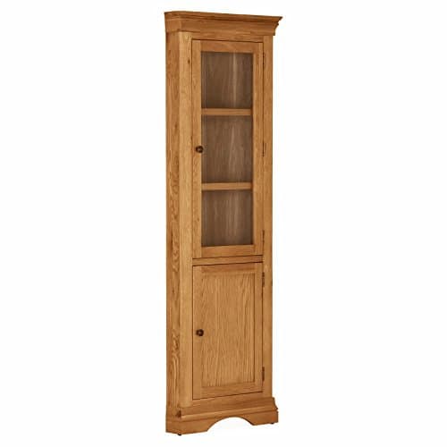 Elegant Oak Durant High Corner Display, Wood, Light Brown