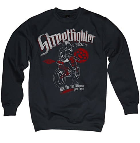 NG articlezz Pullover Streetfighter Bikes Knuckleduster Custom Biker S-3XL - Black/Black, S