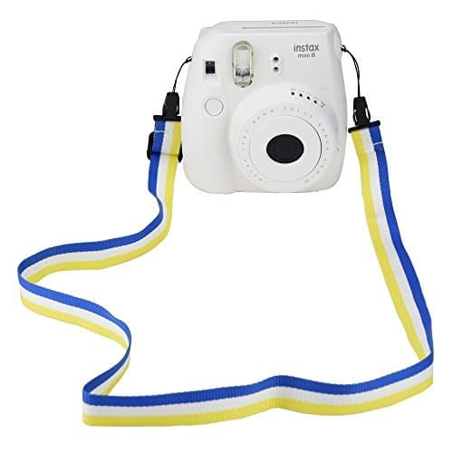 Shaveh Camera Strap Shoulder Strap for Fujifilm Instax Mini 25/ 50/ 7/ 8/ 90 Mini 9 Instant Film Camera (36 Inches) (White,Yellow and Blue)