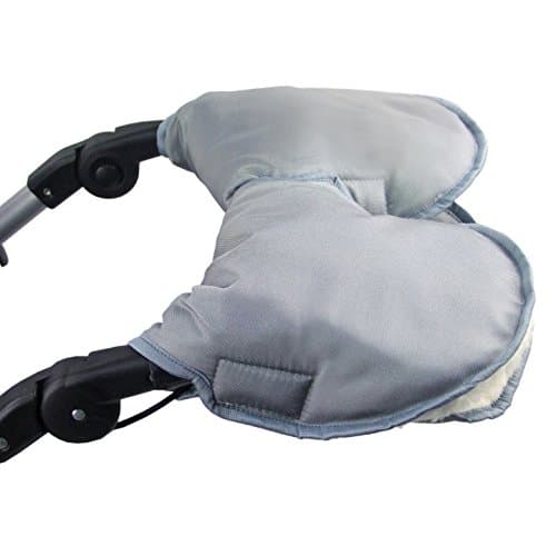 Bambini World Universal Muff/Hand Warmer for Pushchairs, Buggies Jogging Jogger with Wool (2 Pieces) – Light Grey