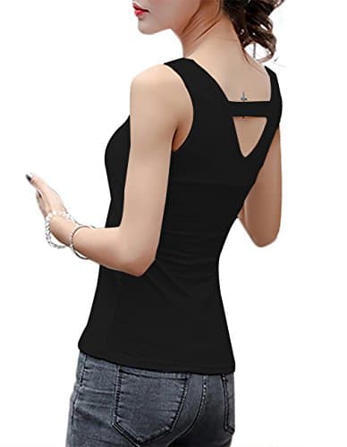 UR Angel Women Sexy Summer Belt Backless Sleeveless Basic Black White Blouse Shirt Tops