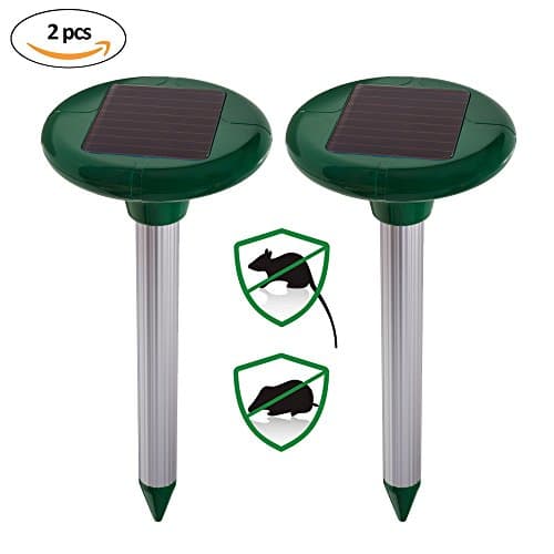 Ultrasonic Solar Powered Mole Repeller Pest Control &amp; Repellent Repel Voles,Gophers,Shrews,Mice,Rodents,Protect Your Garden,Yard,Patio,Farm.