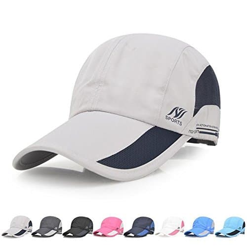 Golf Mesh Cap - Quick Dry,Waterproof Breathable Mesh, UV Protection - Unisex Adjustable Baseball Hat for Sports Running Fishing Hiking Outdoor - M&amp;H (Light Gray)