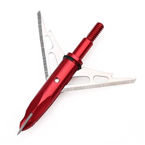 Lot12pc Broadheads 100 grain Red Hunting Arrowhead for Compound bow (Red)