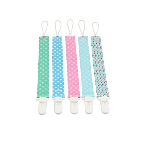 Lamavido Baby Dummy Clip Pacifier Holder Strap - 4 Pack - Safe&Care Soother Chain Unisex Pacifier Clip for Boys and Girls - Perfect Baby Gift