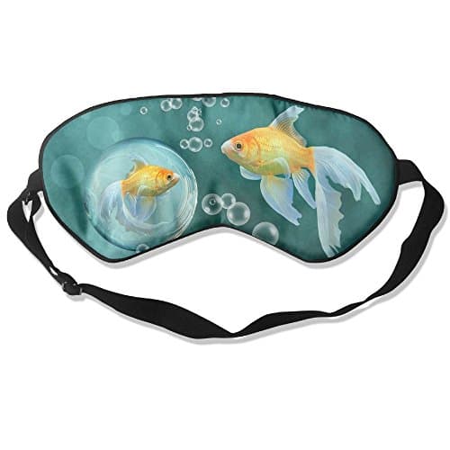 Comfortable Sleep Eyes Masks Bubbles Goldfish Pattern Sleeping Mask For Travelling, Night Noon Nap, Mediation Or Yoga