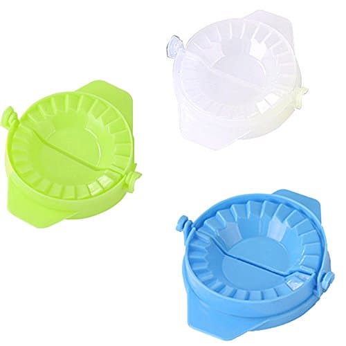 Dumpling Maker, Dumpling Press Mold Dough Press Dumpling Pie Ravioli Mold Mould Maker Pastry Tool Pastry Dough Cutter Kitchen Accessories for Home Kitchen (Blue+Green+Transparent) Pack of 3