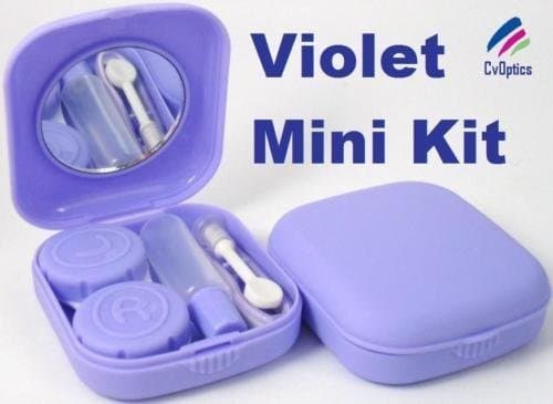 Violet Mini Contact Lens Travel Kit Case - Pocket Size -