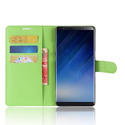 Rockwey® Samsung Galaxy Note8 mobile phone sets,TPU+PU leather cover flip cover card wallet Anti-scratch,anti-skid(Green)