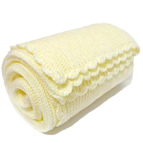 The Knit Wit - Handmade Soft Knitted Cellular Baby Blanket - Extra Large Cream
